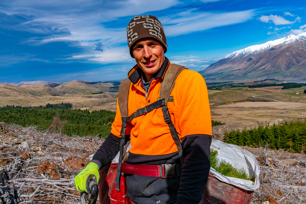 Native Solutions team member implementing silvicultural practices and native planting in Canterbury, Greater Christchurch, Hawkes Bay, and Gisborne